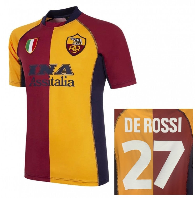 AS Roma Home De Rossi Iconic Champions League Jersey 2001/02